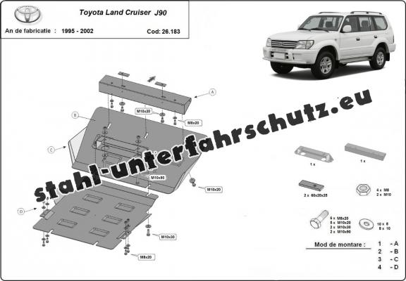 Unterfahrschutz für Motor der Marke Toyota Land Cruiser J90 / J95