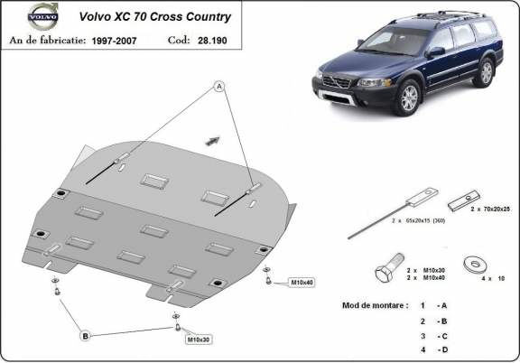 Unterfahrschutz für Motor der Marke Volvo XC70 Cross Country