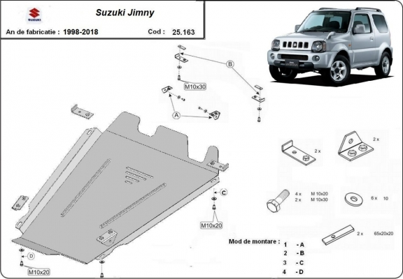 Stahl  Verteilergetriebe Schutz für  Suzuki Jimny