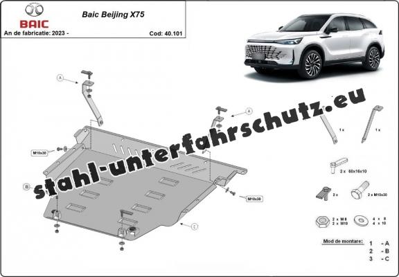 Aluminium Unterfahrschutz für Motor der Marke BAIC Beijing X75