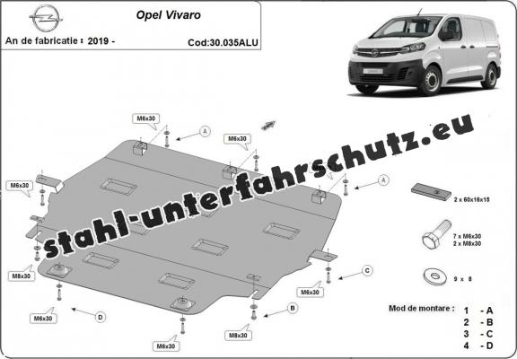 Aluminium  Unterfahrschutz Opel Vivaro 