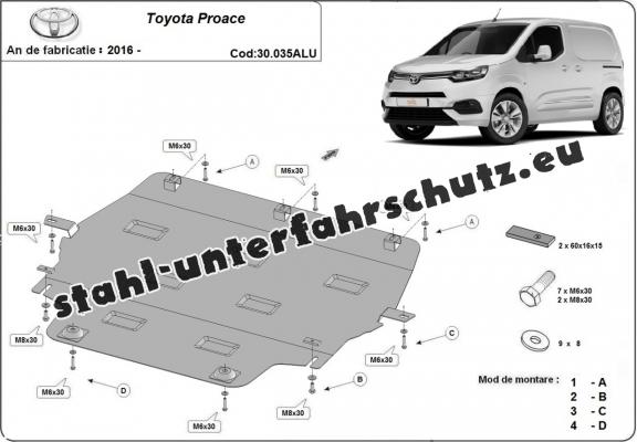 Aluminium  Unterfahrschutz Toyota Proace 