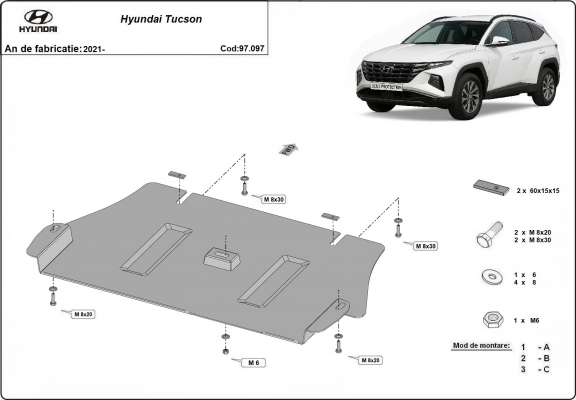 Unterfahrschutz für Motor der Marke Hyundai Tucson
