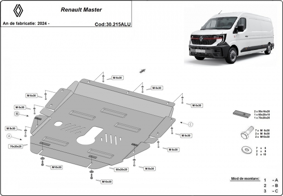 Aluminium  Unterfahrschutz Renault Master 