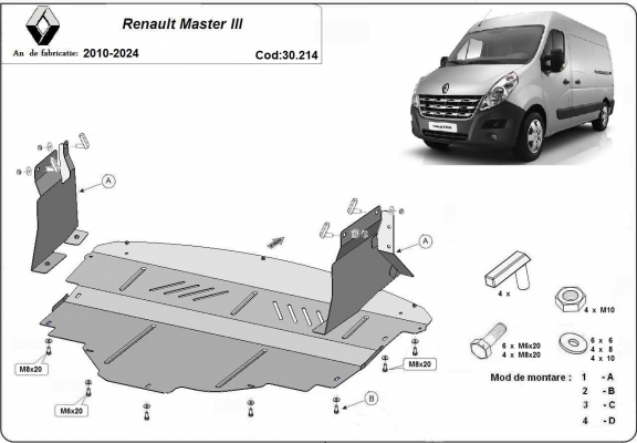 Unterfahrschutz für Motor der Marke Renault Master 3