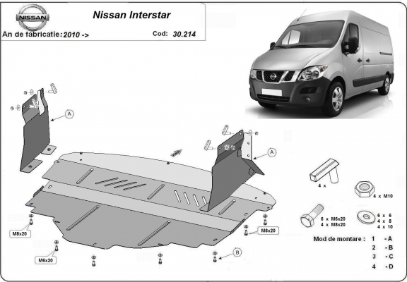 Unterfahrschutz für Motor der Marke Nissan Interstar