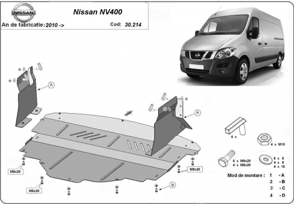 Unterfahrschutz für Motor der Marke Nissan NV400