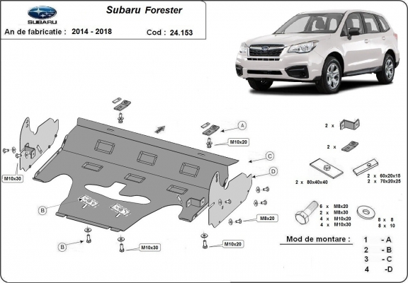 Unterfahrschutz für Motor der Marke Subaru Forester 4