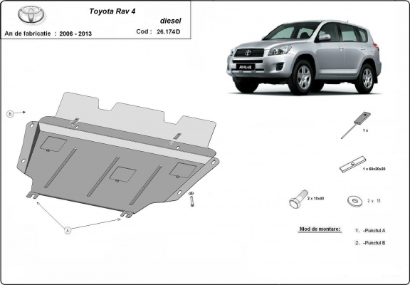 Unterfahrschutz für Motor der Marke Toyota RAV 4 diesel