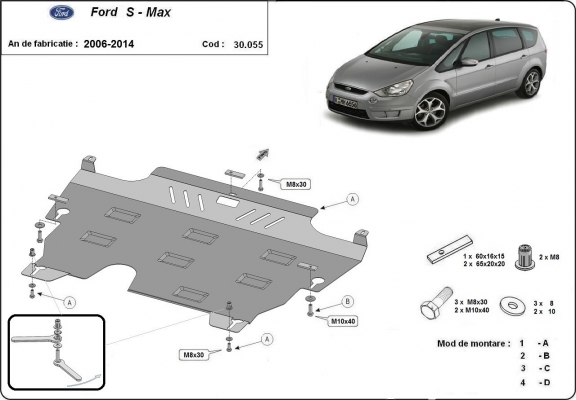 Unterfahrschutz für Motor und Getriebe für den Ford S-Max