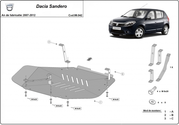 Stahschutz für Treibstofftank der Marke  Dacia Sandero