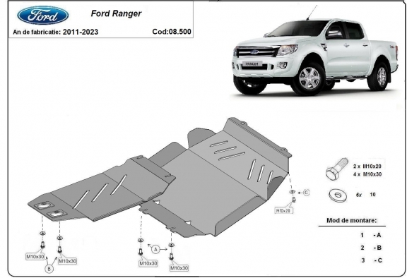 Unterfahrschutz für Motor der Marke Ford Ranger