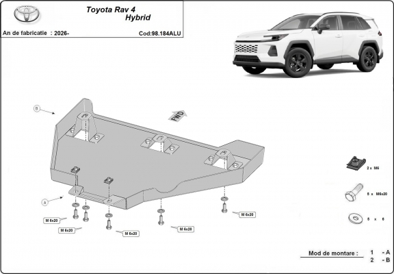 Aluminium Differentialschutz für Toyota Rav4
