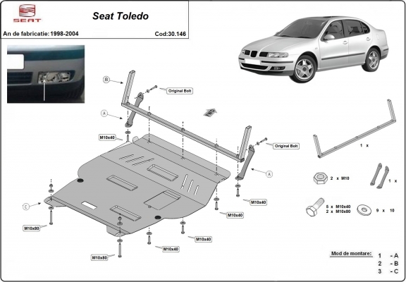 Unterfahrschutz für Motor der Marke Seat Toledo 2