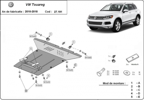 Unterfahrschutz für Motor der Marke VW Touareg 7P