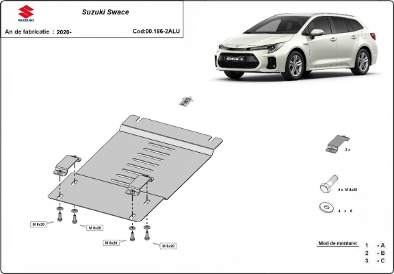 Aluminium-Katalysatorschutz / Kat-Schloss für Suzuki Swace
