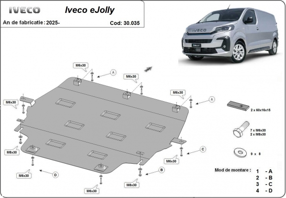 Unterfahrschutz für Motor der Marke Iveco eJolly