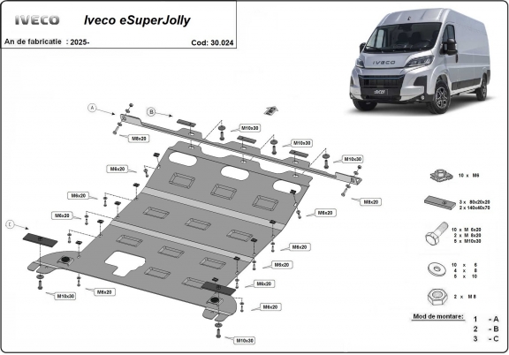 Unterfahrschutz für Motor der Marke Iveco eSuperJolly