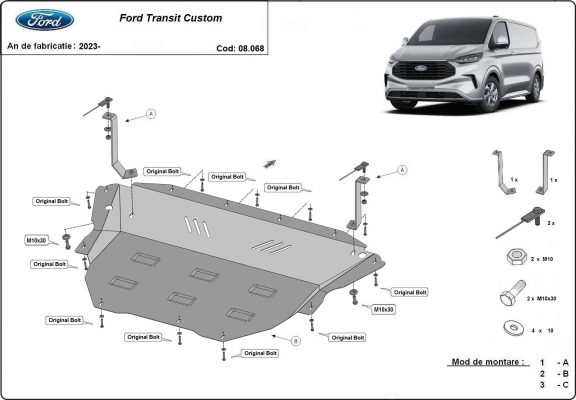Unterfahrschutz für Motor der Marke Ford Tourneo Custom