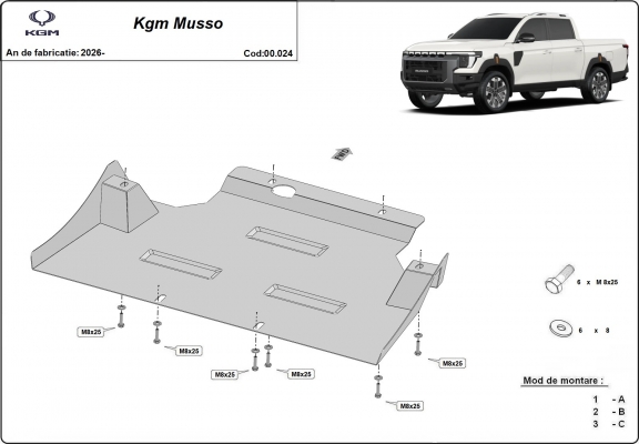 Stahl Getriebe Schutz für KGM Musso