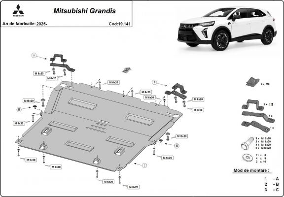 Unterfahrschutz für Motor der Marke Mitsubishi Grandis