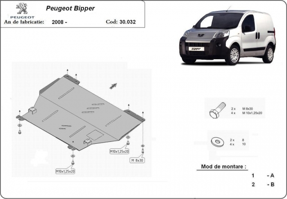 Unterfahrschutz für Motor der Marke Peugeot Bipper