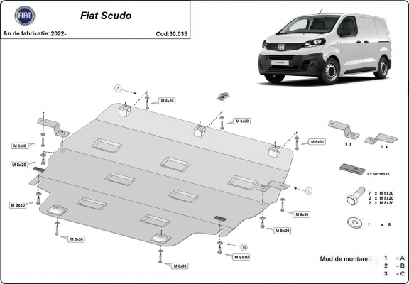 Unterfahrschutz für Motor der Marke Fiat Scudo