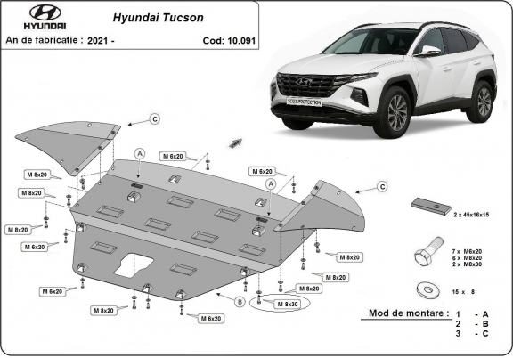 Unterfahrschutz für Motor der Marke Hyundai Tucson