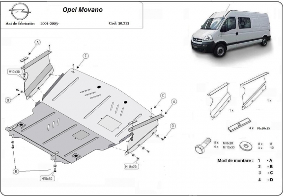 Unterfahrschutz für Motor der Marke Opel Movano A 