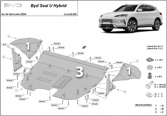 Unterfahrschutz für Motor der Marke BYD Seal U DM-i