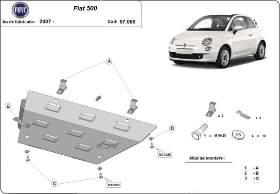 Unterfahrschutz für Fiat 500