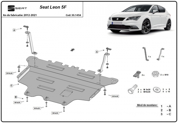 Unterfahrschutz für Motor der Marke Seat Leon Mk3 