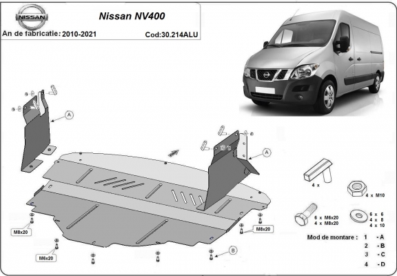 Aluminium  Unterfahrschutz Nissan NV400 