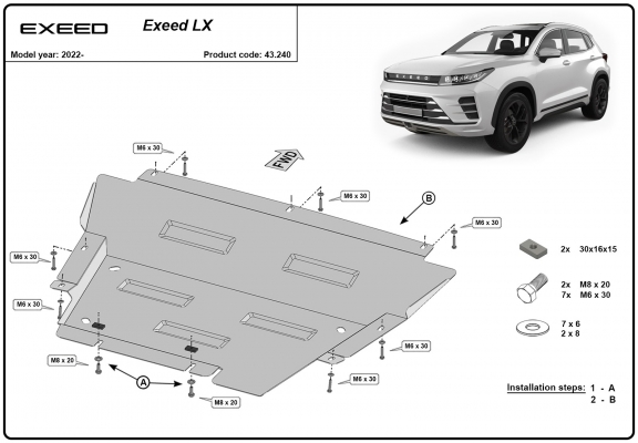 Unterfahrschutz für Motor der Exeed LX