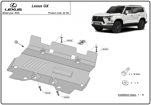 Kühlerschutz für unten aus Stahl für Lexus GX