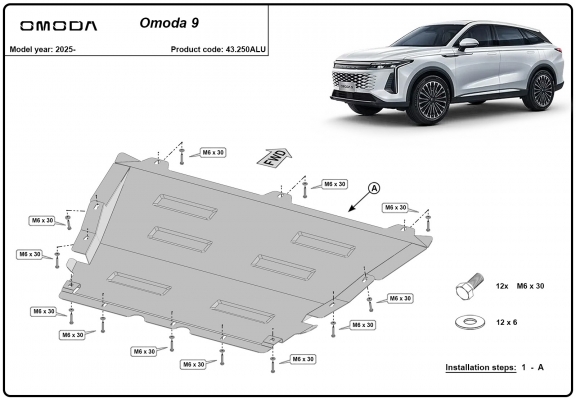 Aluminium Unterfahrschutz für Motor der Marke Omoda 9