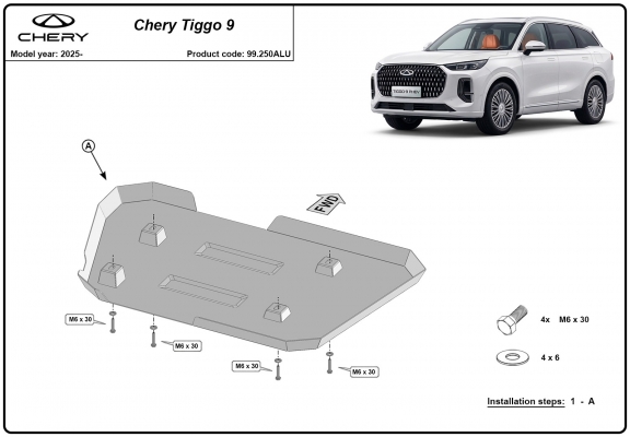 Aluminium schutz für Treibstofftank der Marke  Chery Tiggo 9