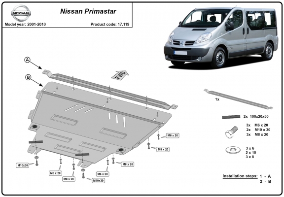 Unterfahrschutz für Motor der Marke Nissan Primastar