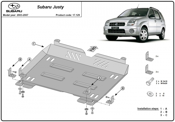 Unterfahrschutz für Motor der Marke Subaru Justy