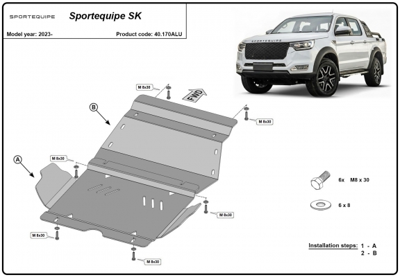 Aluminium Unterfahrschutz für Motor der Marke Sportequipe SK