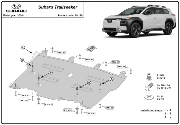 Unterfahrschutz für Motor der Marke Subaru Trailseeker