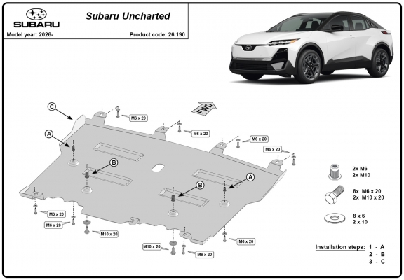Unterfahrschutz für Motor der Marke Subaru Uncharted