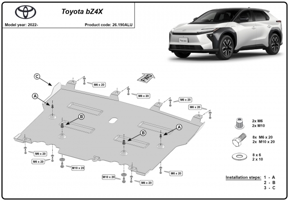 Aluminium Unterfahrschutz für Motor der Marke Toyota BZ4X