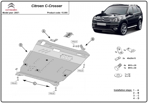 Unterfahrschutz für Motor der Marke Citroen C - Crosser