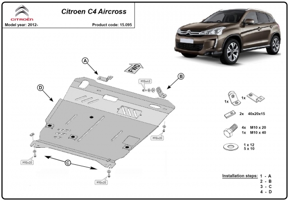 Unterfahrschutz für Motor der Marke Citroen C4 Aircross