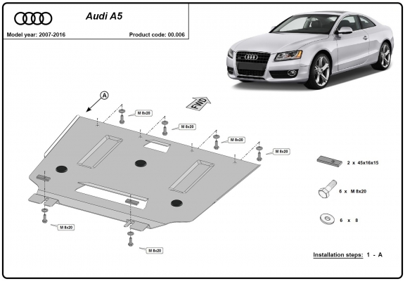 Stahl Getriebe Schutz für  Audi A5