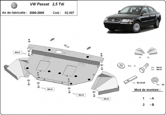 Unterfahrschutz für Motor der Marke VW Passat B5, B5.5