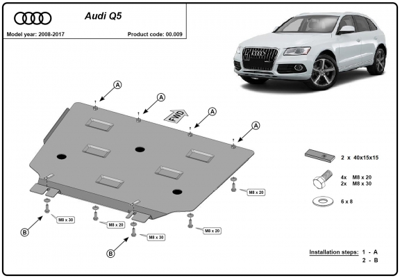 Stahl Getriebe Schutz für  Audi Q5