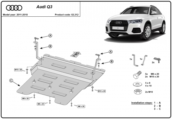 Unterfahrschutz für Motor der Marke Audi Q3