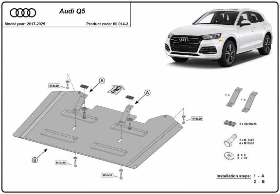Stahl Verteilergetriebe Schutz für Audi Q5
